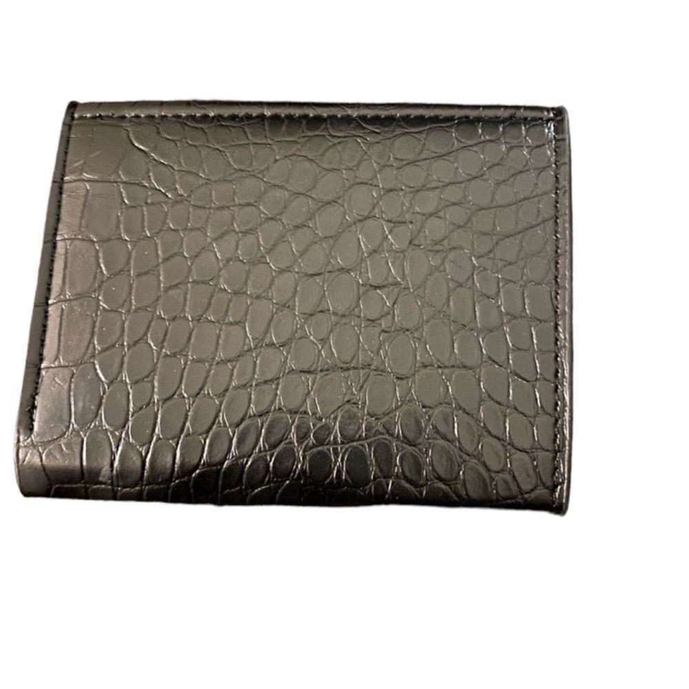 Black Croc-Embossed Wallet with Silver Buckle - Picture 3 of 5